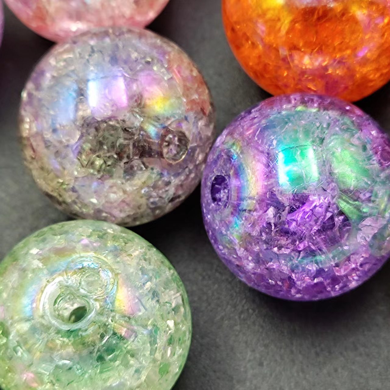 幻彩爆花珠直/彩色裂纹碎花/亚克力珠细节图