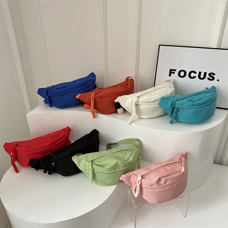 Crossbody bag, women's casual bag, Spring 2025 new style canvas bag, niche and versatile ins waist bag, trendy sporty chest bag