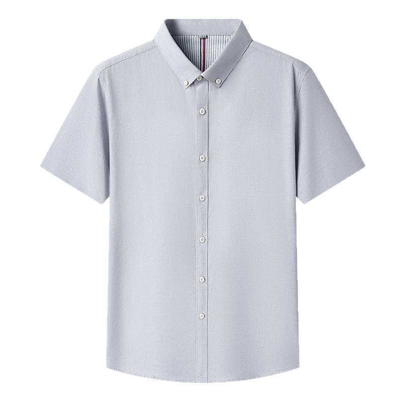 Cross-border pure cotton short-sleeved shirt for men 2025 Summer new style, lapel, breathable, casual and versatile fashionable men's shirt Item Picture