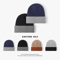 Patterned autumn and winter knitted hat for men European and American families with fleece thickened cold hat for women with ear-protection beanie hat