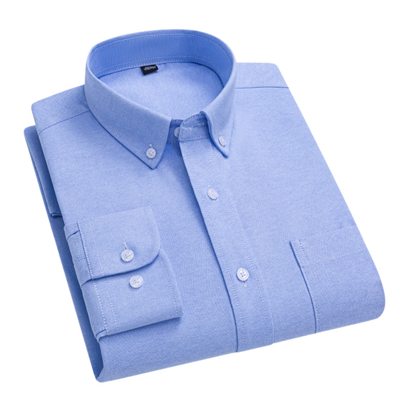 New spring men's long-sleeved pure cotton shirt from the manufacturer, Oxford fabric, loose, oversized, all-cotton striped shirt Item Picture