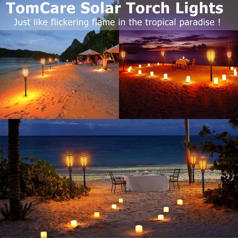 Cross-border solar flame lamp 12led torch, outdoor sensor lamp, garden courtyard ground insert decorative landscape lamp Specification image