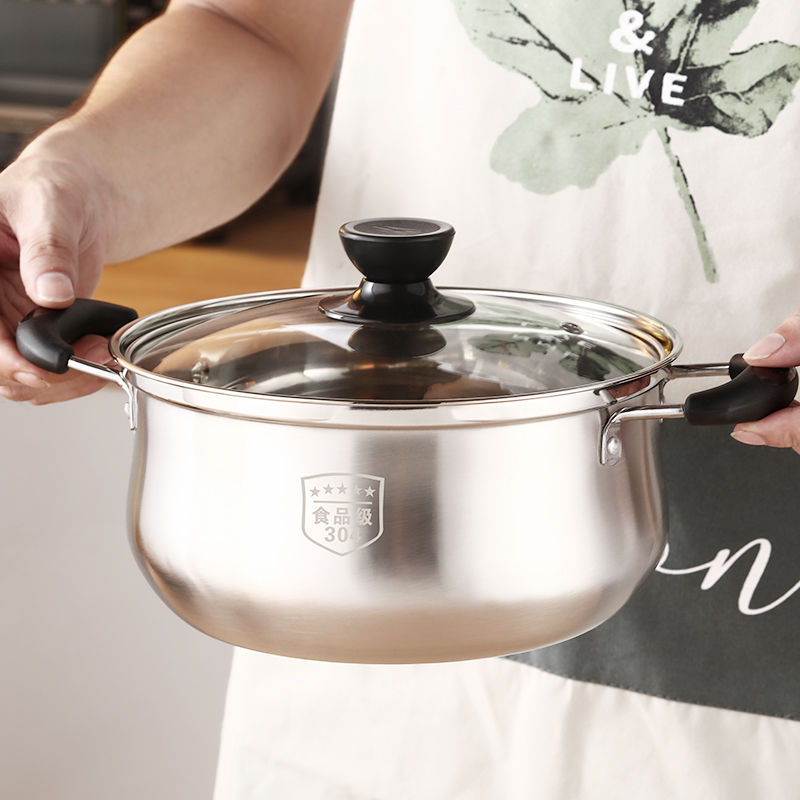 Cross-Border Thickening 304 Stainless Steel Food Grade Stock Pot Household Milk Pot Double Bottom Double Ear Pot Hot Milk Manufacturers Wholesale Application Scenario