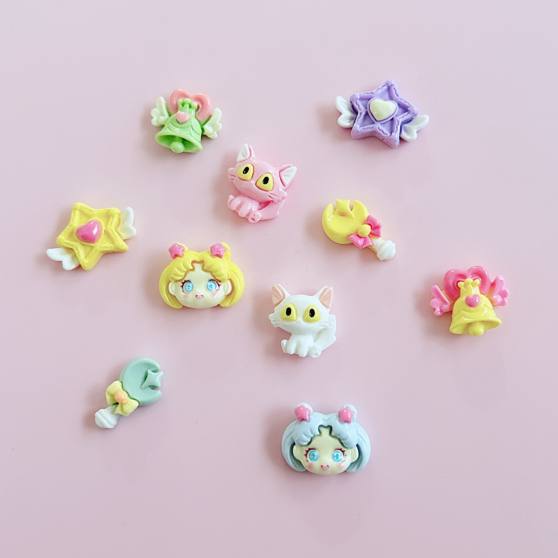 xn Cute cartoon dolls, fairy wands, star wings, diy resin jewelry accessories, materials and patches Application Scenario