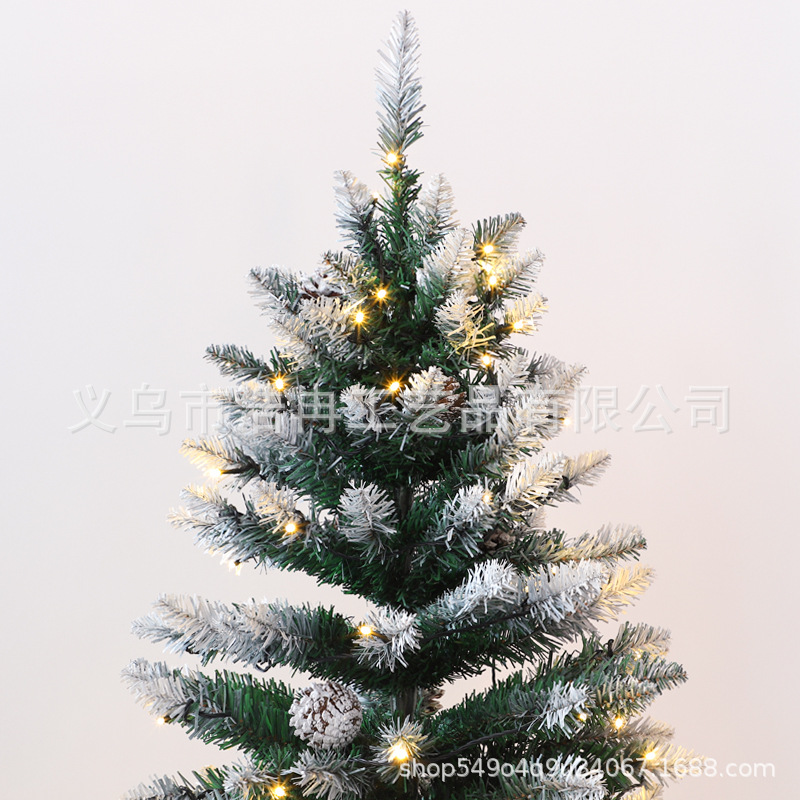 Christmas Tree 1.8M Pvc Red Pine Cone Spray White Christmas Mixed Tree Amazon Cross-Border Lighting Customization Specification drawing