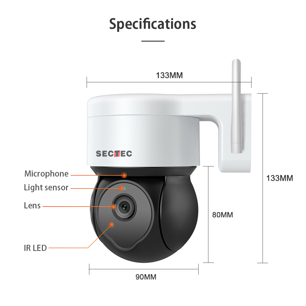 Graffiti 3, 5-megapixel high-definition outdoor surveillance camera, wireless WiFi surveillance camera, surveillance dome camera pic 11