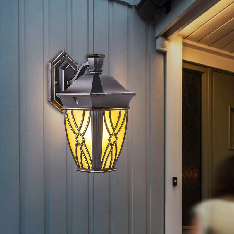 New Chinese-style outdoor waterproof wall lamps, outdoor garden villa entrance staircase wall lamps, courtyard corridor leading street lamps
