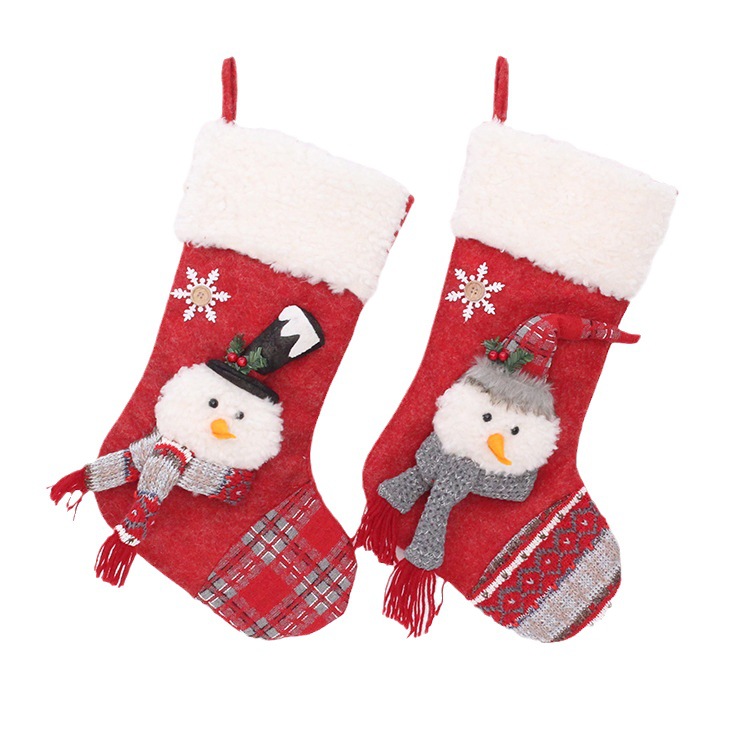 Christmas Stocking Gift Bag Decorative Props Christmas Snowman Large Gift Bag Candy Bag Christmas Decorative Stocking Pendant Item Picture