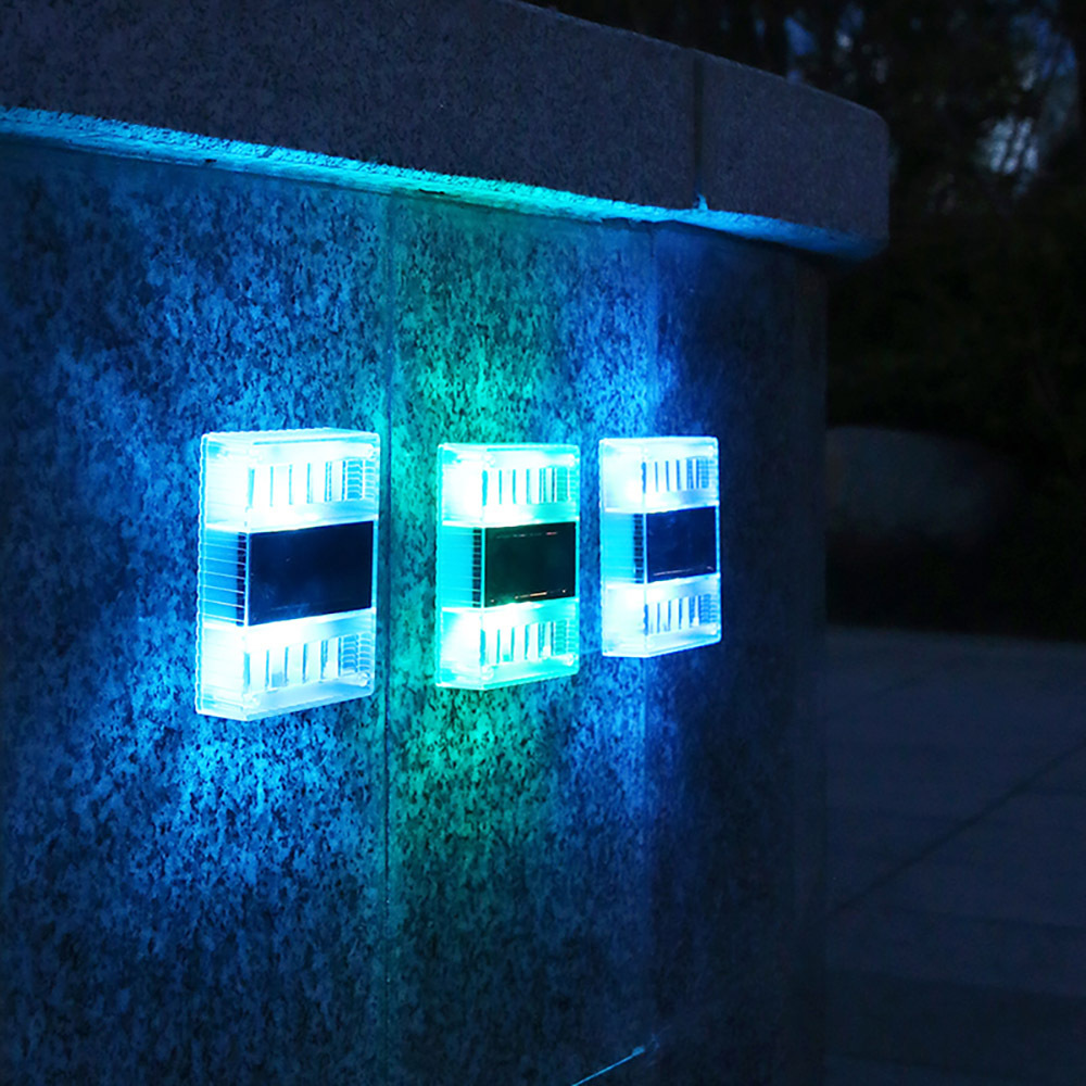Solar rectangular wall lamp, 6LED top and bottom luminous fence lamp, outdoor courtyard villa decorative lamp, direct supply from the manufacturer Specification image