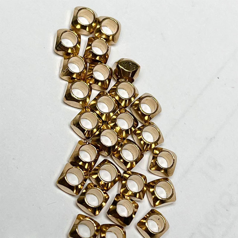 Diamond-shaped square beads 3*3*2.5mm loose bead assembly material, diy jewelry accessories, copper perforated bead string, eco-friendly metal beads Specification image