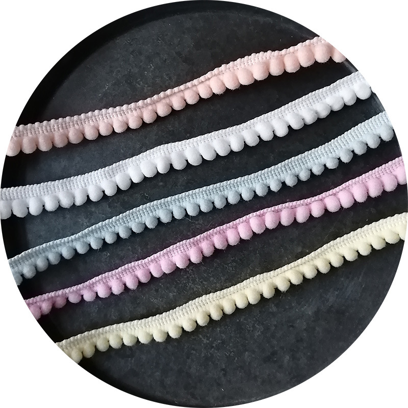 New style of colorful flower edge, multi-color pom-pom edge, small pom-pom curtain, pillow edge, throw pillow, basket edge, skirt edge, clothing decoration accessories Item Picture