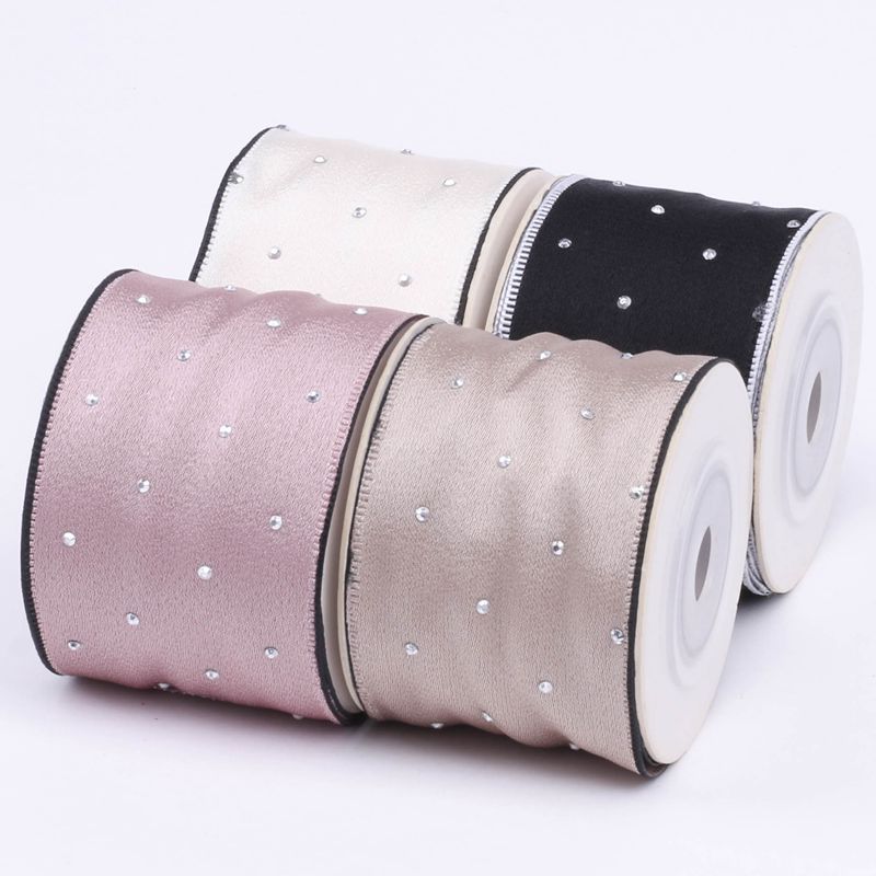 One Side Imitation Ice Silk Hot Drill Webbing Diy Hair Bow Flower Gift Box Packaging Collar Dress Accessories Specification drawing