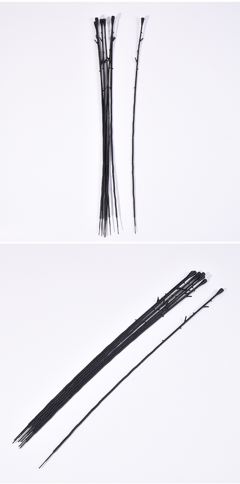 黑色单支玫瑰杆30CM半成品仿真绿植杆子花艺花材手工diy塑料配件详情8