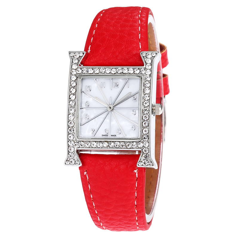 New leather strap watch with digital dial for women, Korean version fashionable and trendy ladies' wristwatch, women's quartz square watch Specification image