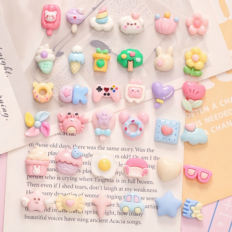 diy mini nail art accessories, nail accessories, cartoon cream glue clothing, toys, decorative resin accessories wholesale