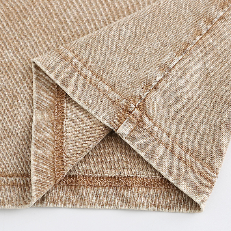 Wash heavy T-shirt to make old short sleeve 230g cotton T-shirt batik wash off shoulder cotton retro T-shirt loose oversize Specification drawing