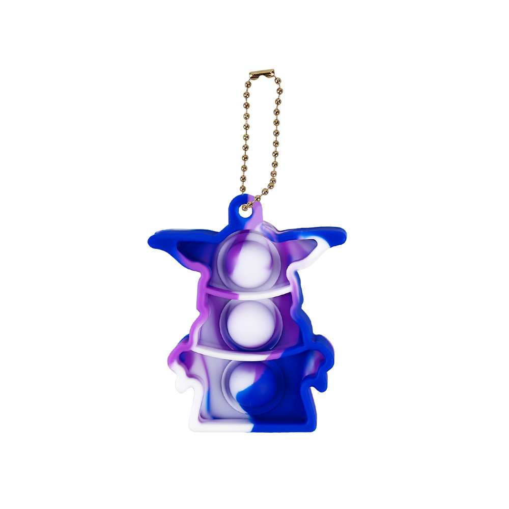The New Fidget Simple Dimple Toy Silicone Yoda Small Rodent Killer Pioneer Relief Keychain details Picture