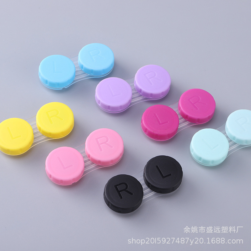 批发隐形眼镜伴侣盒双联盒 厂家批发多色隐形眼镜盒塑料PP材质