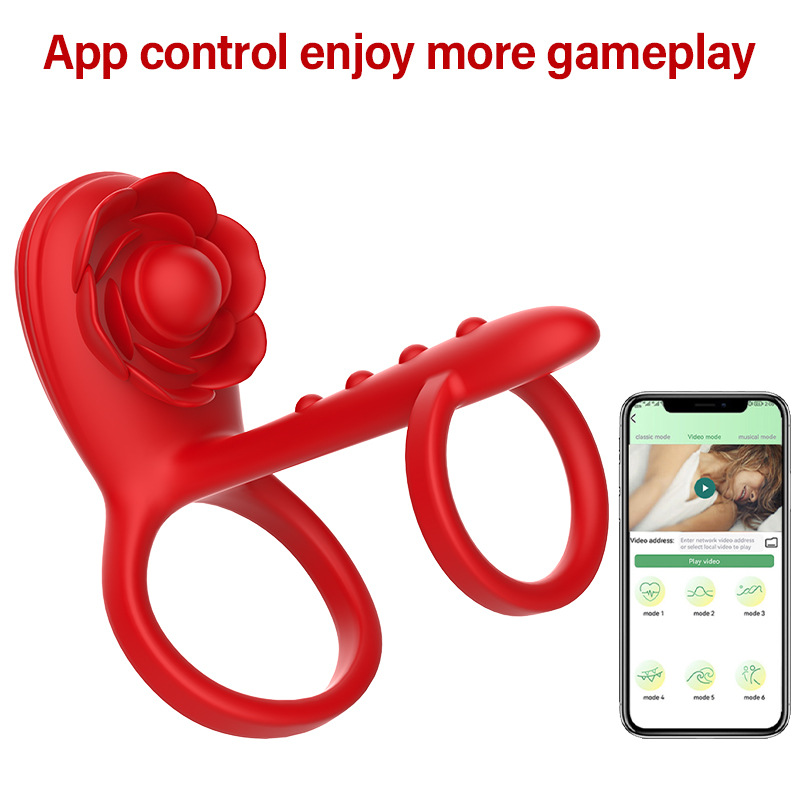 Cross-border new product APP remote control version Cupid Lock Ring dual-ring vibrating adult sex toy full figure