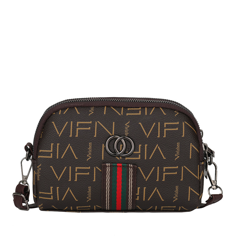 2023 New Casual Women's Bag Soft Leather Single Shoulder Crossbody Wrist Small Bag Europe And America Fashion Middle-Aged Women Mobile Phone Bag Item Picture
