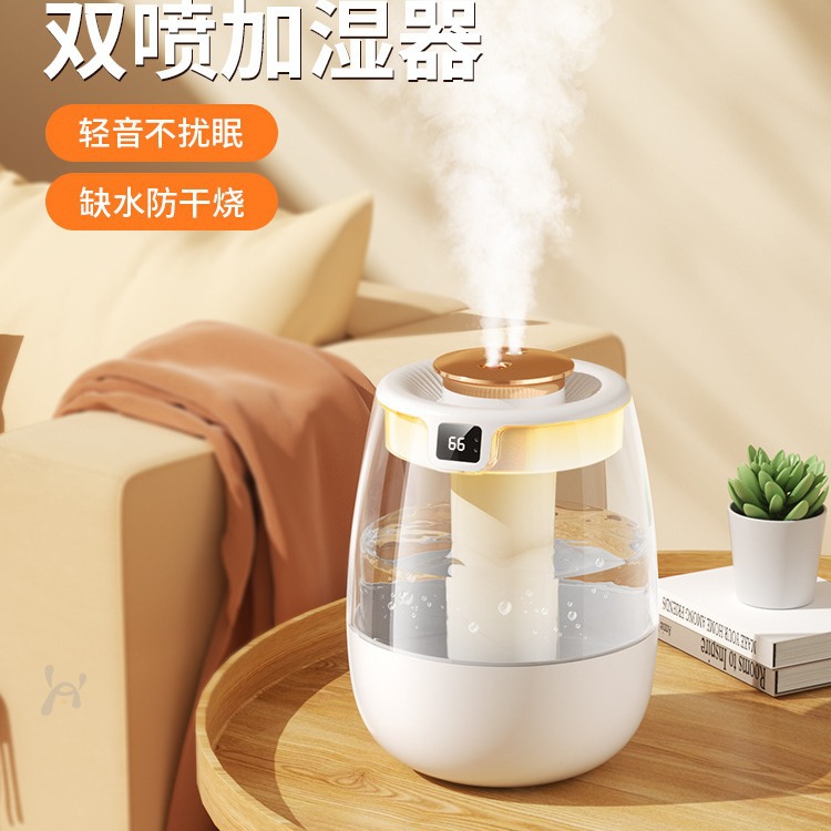 New Double Spray Humidifier Small Home Mute Bedroom Pregnant Baby Student Dormitory Office Desktop Spray details Picture