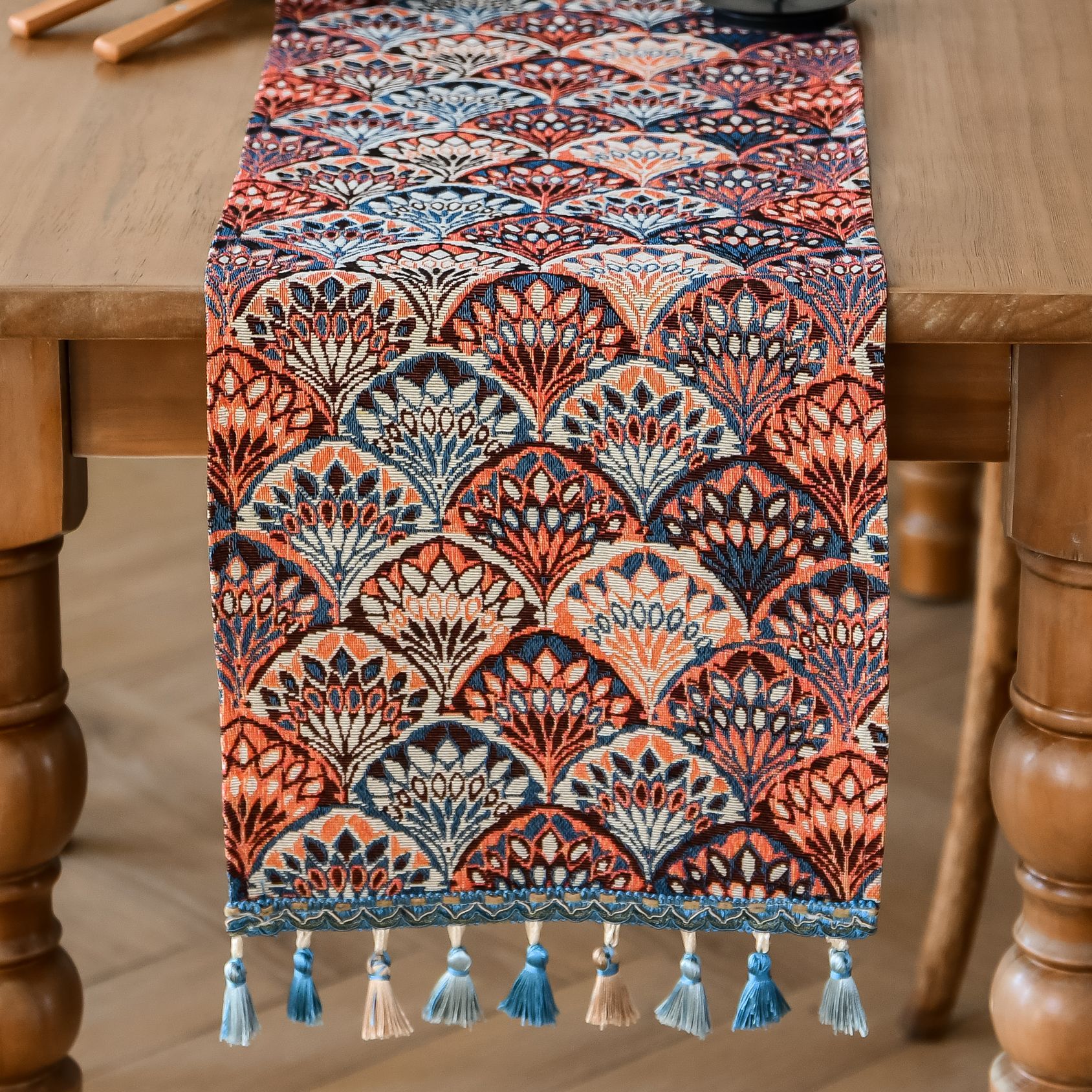 New Bohemian ethnic style heat insulation and anti-scald long strip Suzhou table flag Tea Flag TV cabinet cover wholesale from the manufacturer pic 98