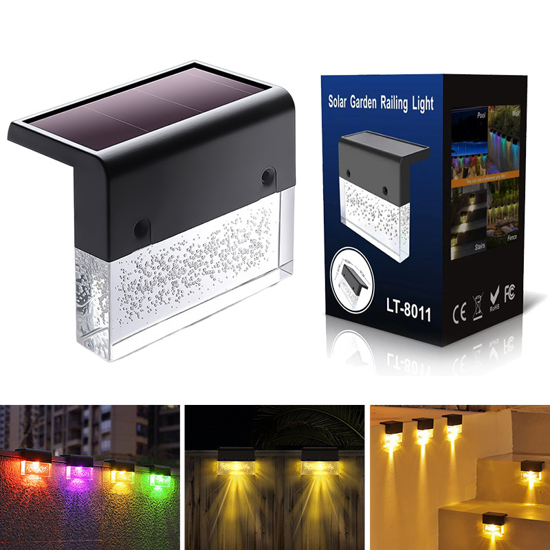 Cross-Border New Staircase Light Led Acrylic Outdoor Garden Fence Light Waterproof Atmosphere Solar Step Light details Picture