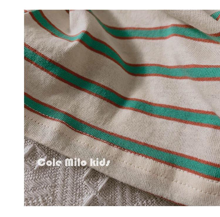 好搭麻棉 男童条纹T恤短袖洋气夏季女童韩版宽松上衣拼色儿童体恤详情14