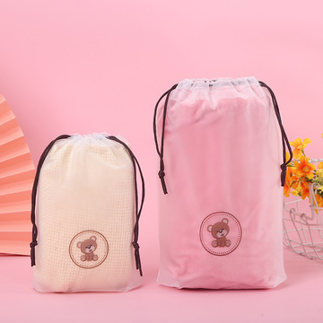 Drawstring Pocket New Bear Drawstring Bag Shoes Clothing Storage Bag Frosted Face Towel Bag In Stock