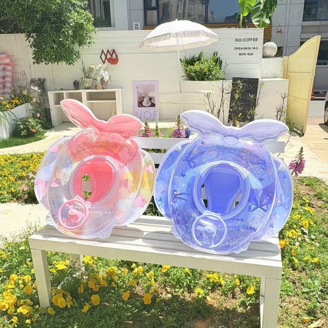 Amazon swimming rings for adults, parents and children, sequined petal swimming rings for men and women, underarm rings, inflatable water swimming rings, bow float rings