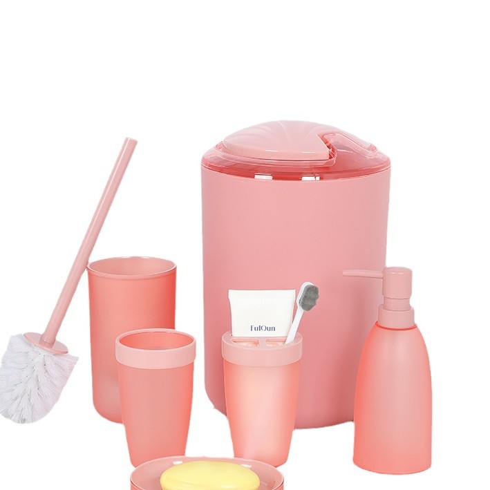 A six-piece set of PS material European-style plastic bathroom with surface touch-sensitive paint Item Picture