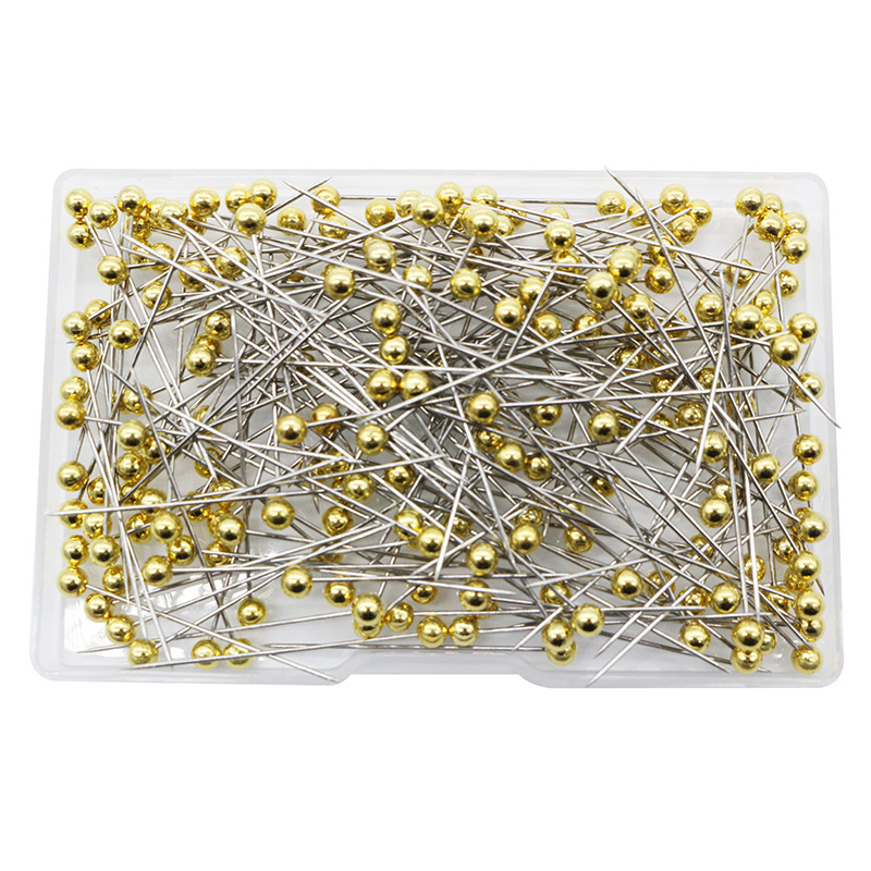Nuevo 14mm cuatro colores metal pin 38mm acero inoxidable bola cabeza perolado pin amazon 200pcs flat box wholesale Item Picture
