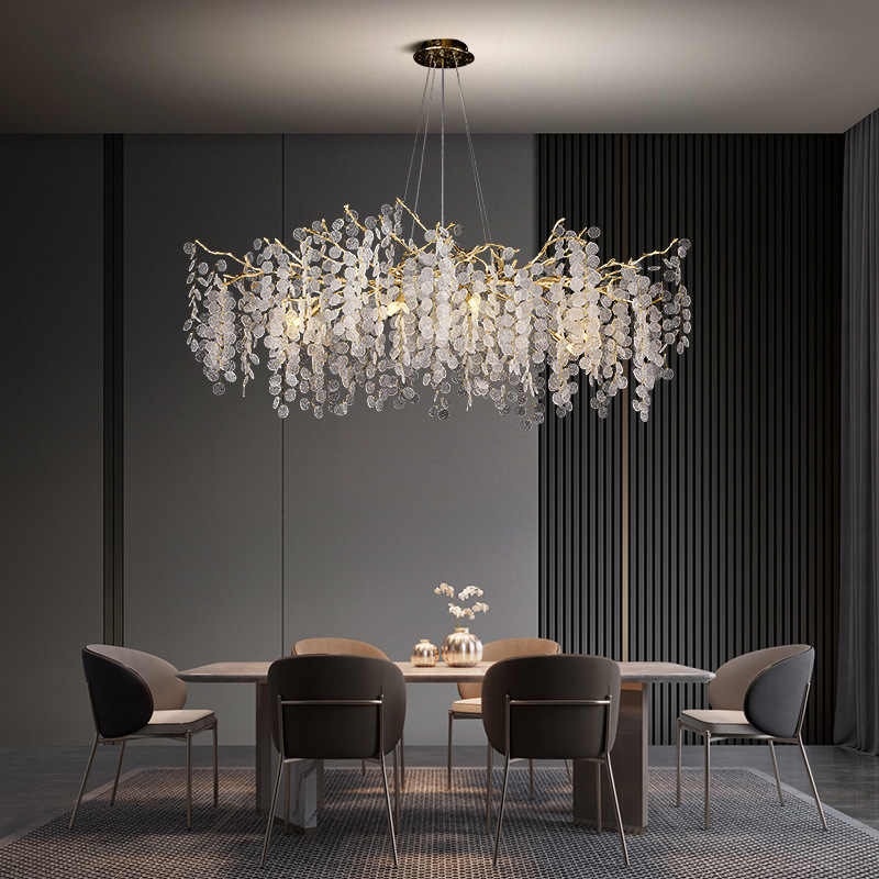 Cross-Border Amazon Crystal Lamp Living Room Modern Dining Room Atmospheric Bedroom Personality American European French Villa Chandelier Application Scenario