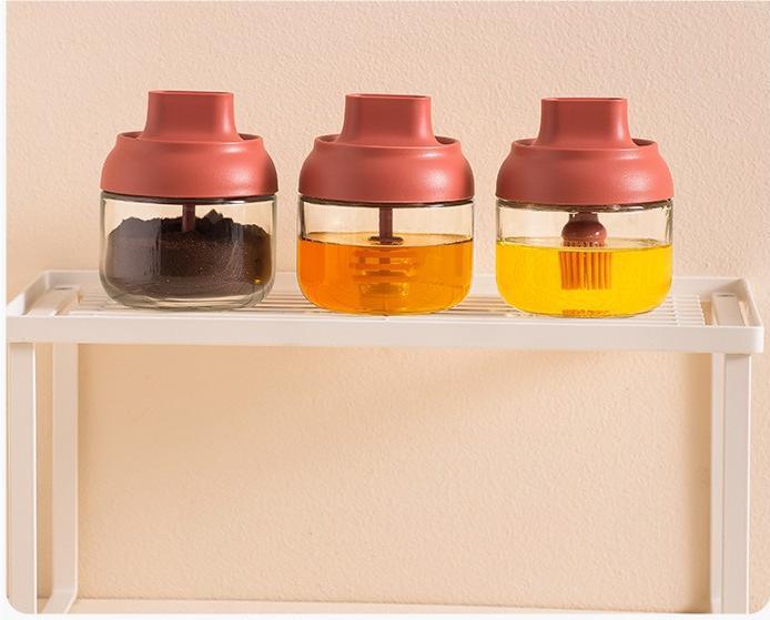 Wholesale seasoning boxes, glass household oil jugs, seasoning bottles, moisture-proof sets, salt shakers, kitchen storage, honey jars Specification image