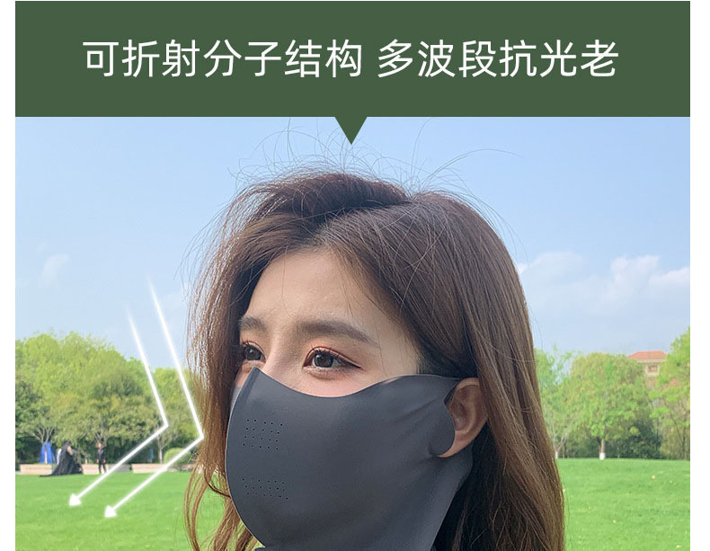 全脸防晒面罩脸基尼口罩女防紫外线夏季冰丝防晒护颈透气冰丝详情9