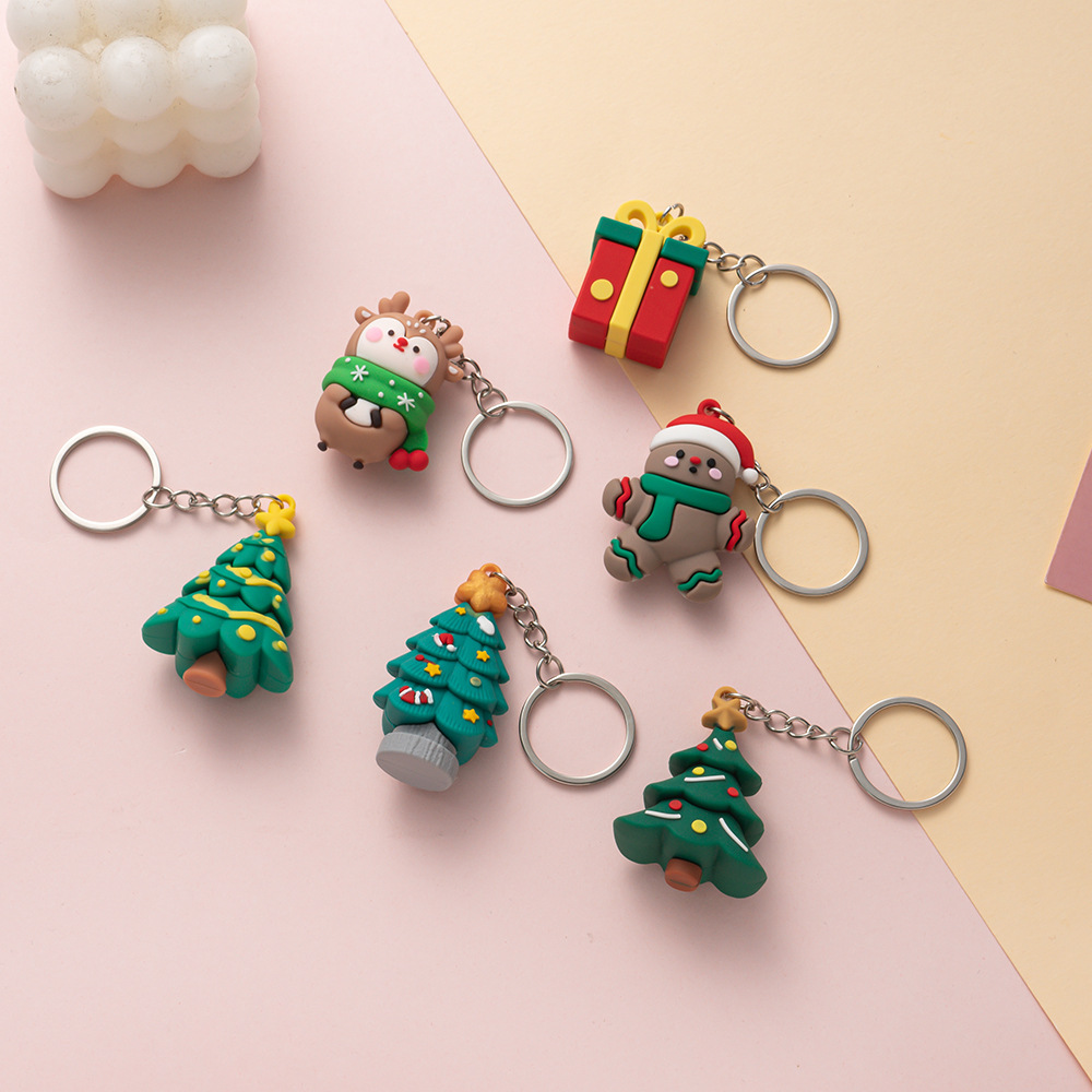 Christmas keychains, cute Christmas pendants, Santa Claus Christmas tree keychains, pendants, figurines, small gifts to be given details Picture
