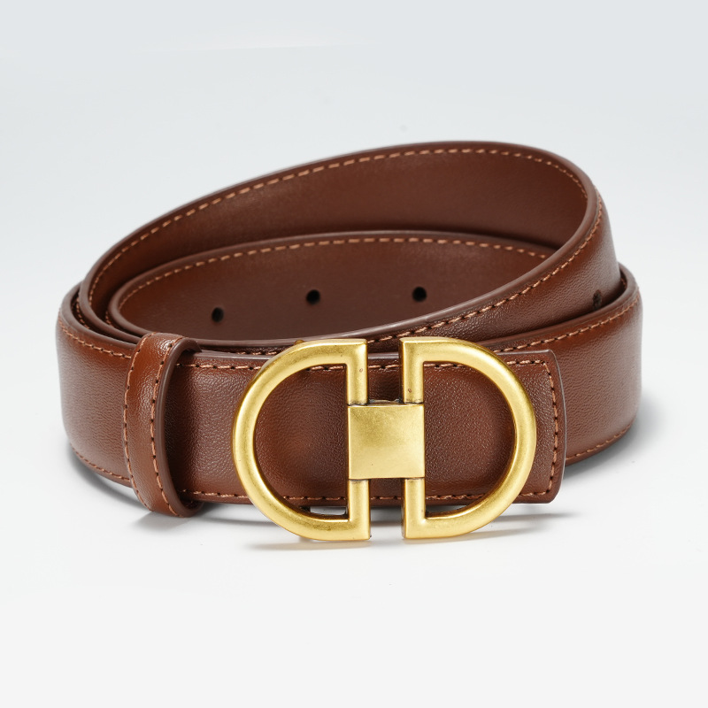 女士腰带双面真皮平滑扣高品质束腰带配连衣裙装饰纯牛皮皮带女潮详情19