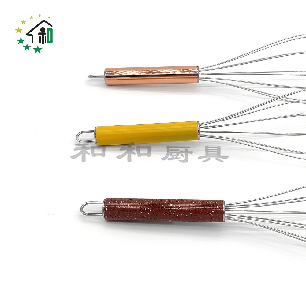 10 "/12" rose gold colored spring wire whipped egg cream batter whisk household hand whisk details Picture