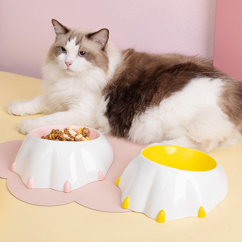 跨境创意卡通陶瓷猫碗倾斜猫咪食盆狗盆狗碗猫粮碗宠物碗宠物用品
