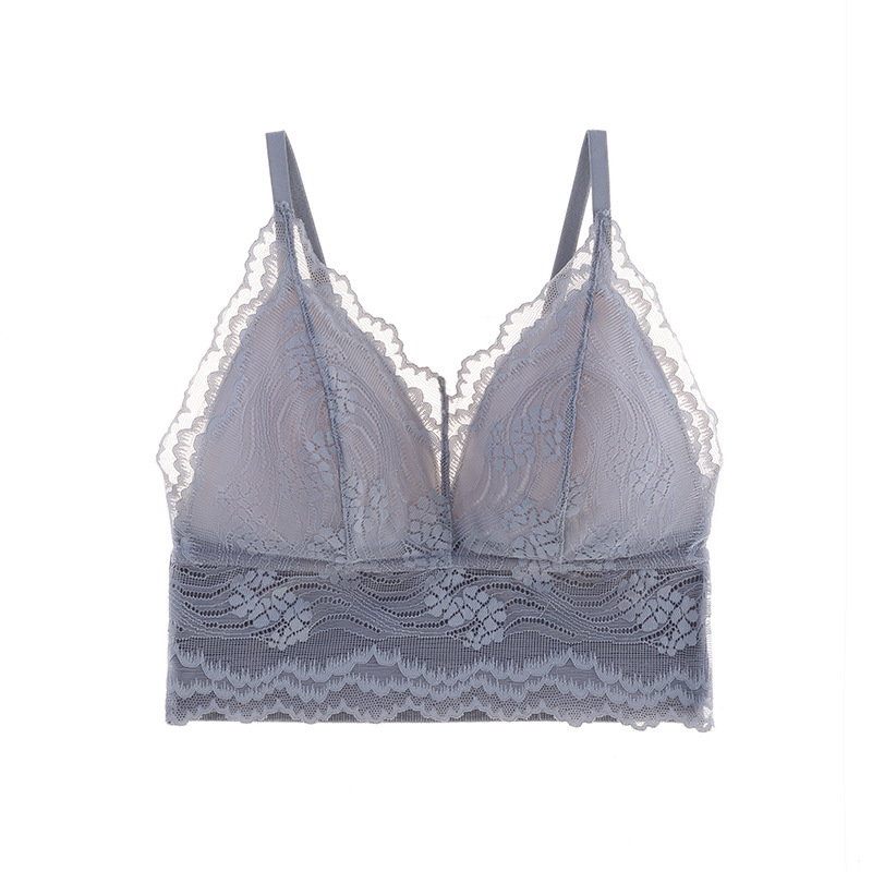 Lace Underwear Halter Vest One Piece Fixed Cup Underwear No Underwire Push-Up Bra All-In-One Top Top Item Picture