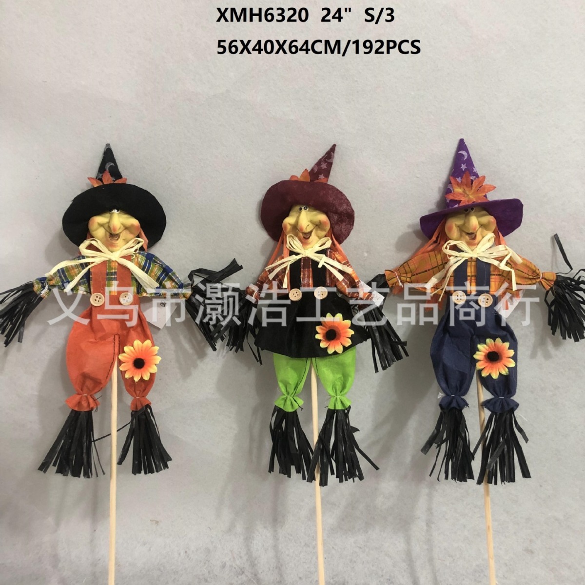Source Manufacturers Supply Halloween Witch Scarecrow Pumpkin Cuttings Scarecrow Ghost Festival Scene Layout Props details Picture