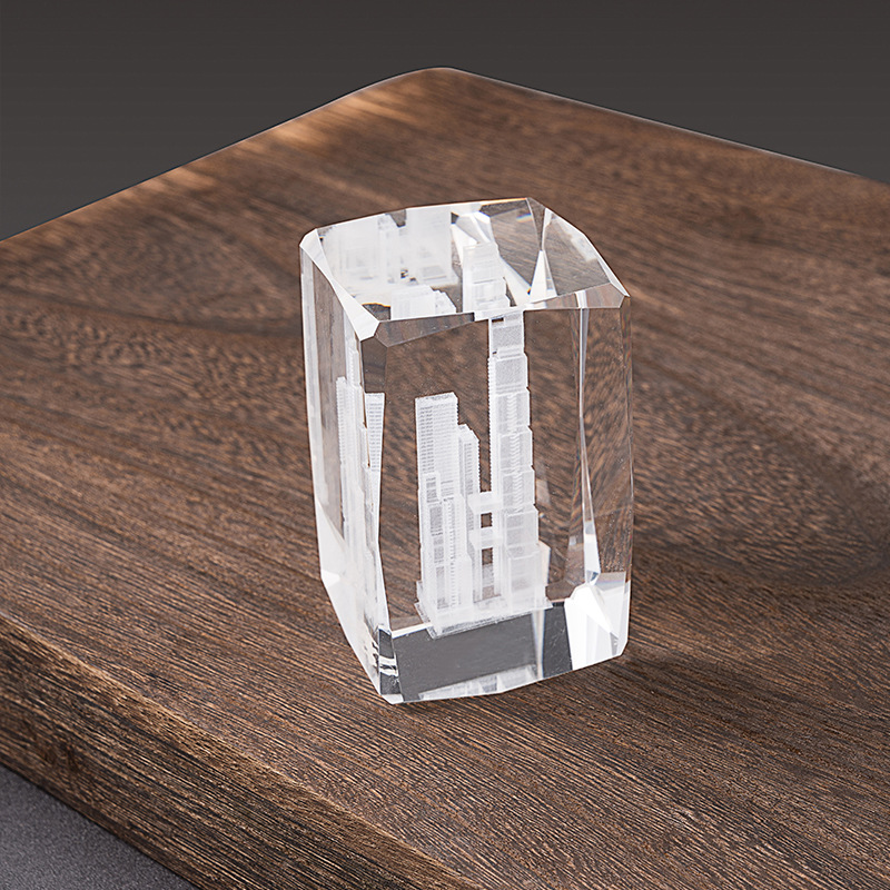 Creative 3D Laser Crystal Square Inside Carved Square Decoration Enterprise Anniversary Celebration Inside Carved Square Memorial Crafts Application Scenario