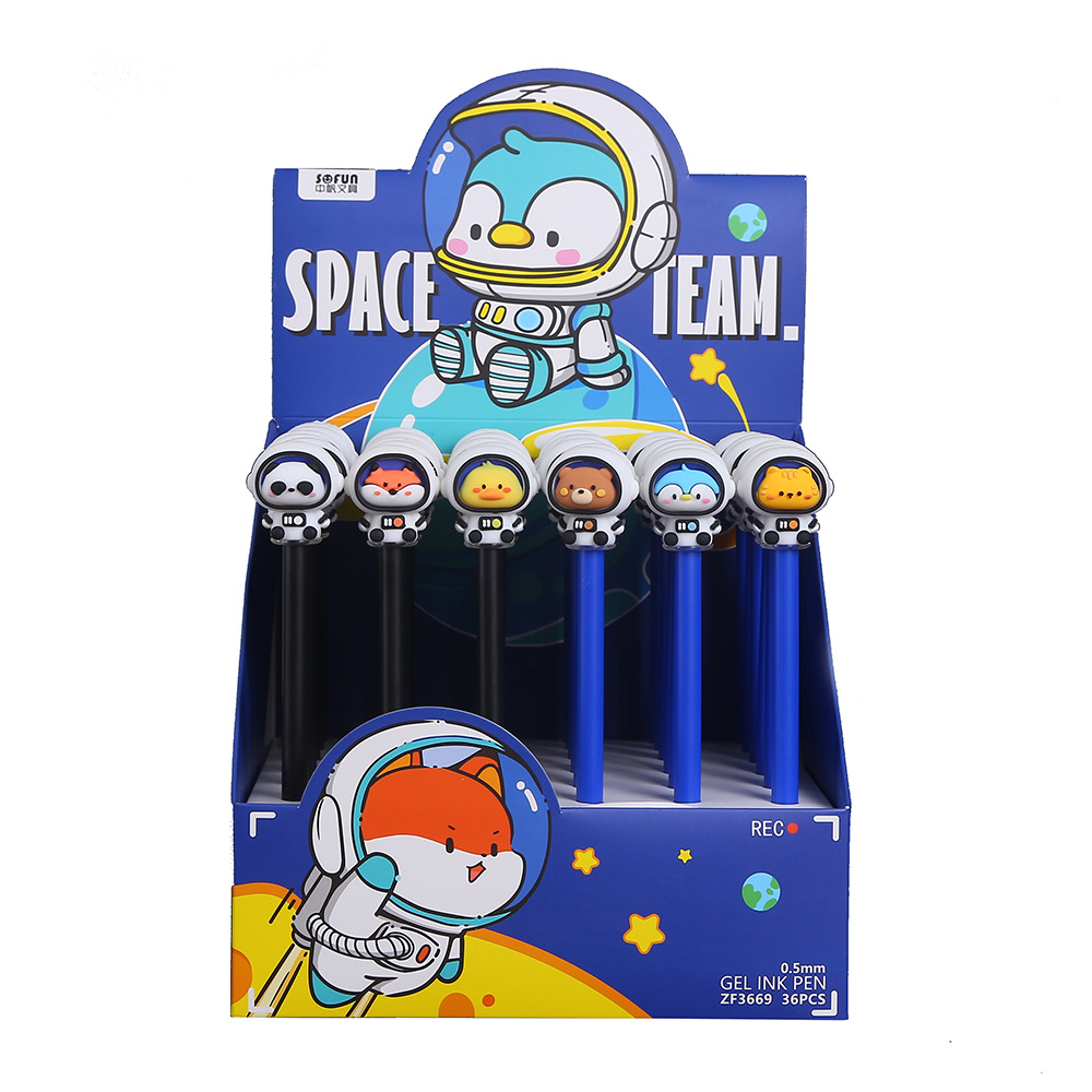 Zhongfan Stationery Gel Pen Cartoon Cute pet Astronaut Student Signature Pen Astronaut Office Signature Pen 0.5mm Item Picture