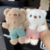 Cute bear overalls, plush toys, keychains, pendants, internet-famous pendants, girls' bag pendants, wholesale pendants details Picture