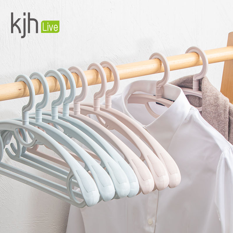 Fashion swivel hanger seamless clothing Adult clothing thick plastic clothes hanging dormitory clothes shelf wholesale household full figure
