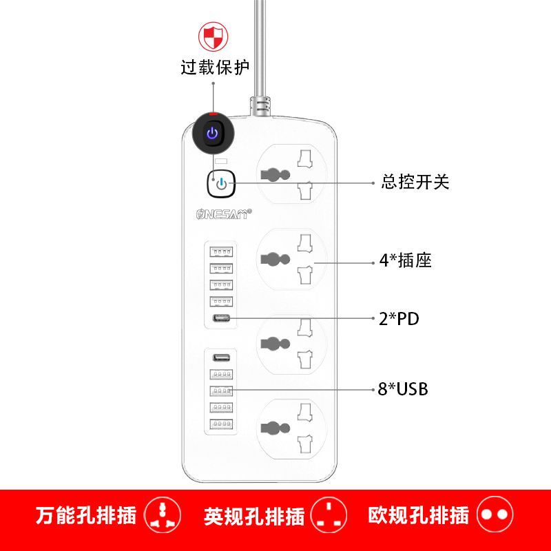Cross-border explosive US regulation European regulation UK regulation wall socket multi-hole multi-function with USB socket universal hole strip plug Application Scenario