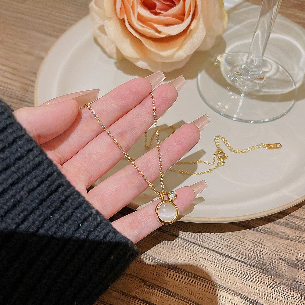 Exquisite Titanium Steel Necklace High-Grade Sense Light Luxury Niche Ins Style Pendant Choker Sweet Collarbone Chain Maillard Jewelry Application Scenario