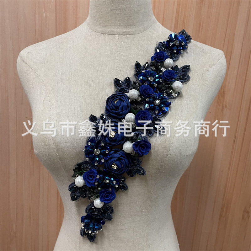 New style of beaded, patterned, applique, diamond-patterned, embroidered and flower-patterned clothing accessories, evening dress accessories details Picture