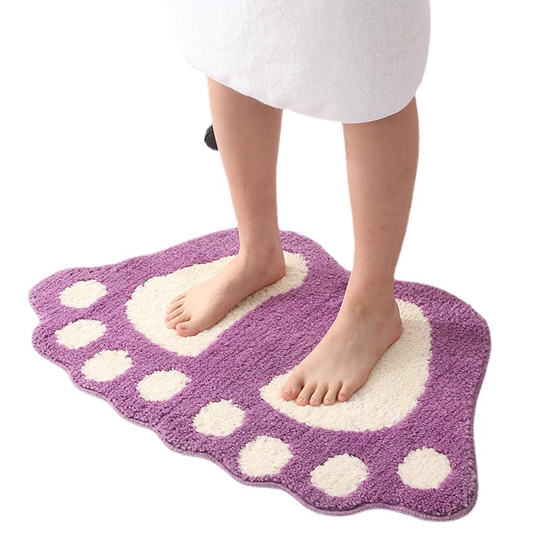 Cute Feet Cartoon Bathroom Toilet Absorbent Mat Door Bedroom Toilet Door Carpet Non-Slip Mat Item Picture