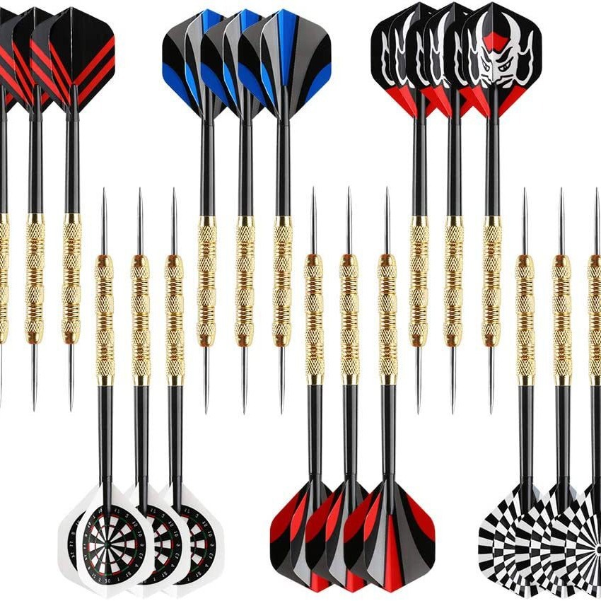 【跨境现货爆款】18支捆绑铁镀铜飞镖针劲晖飞镖 darts总长152mm